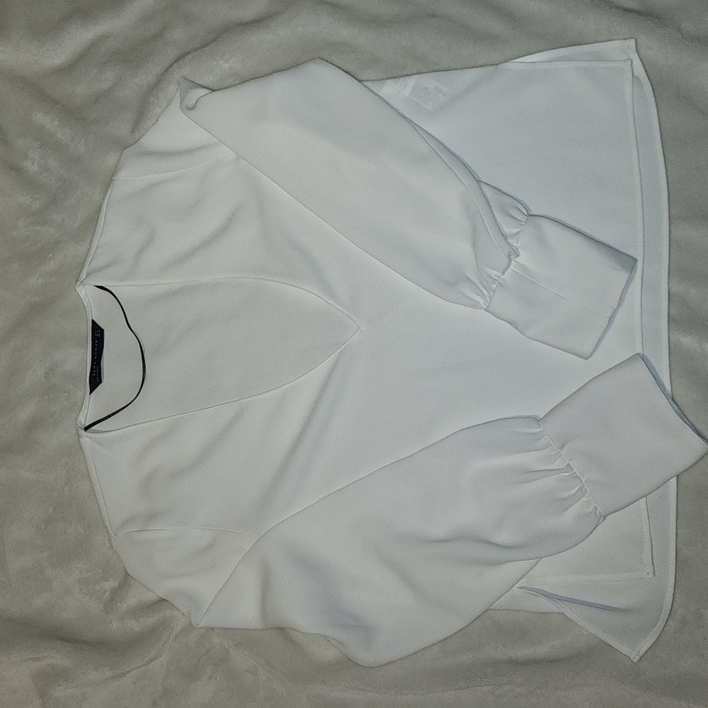 Zara woman white long sleeve top